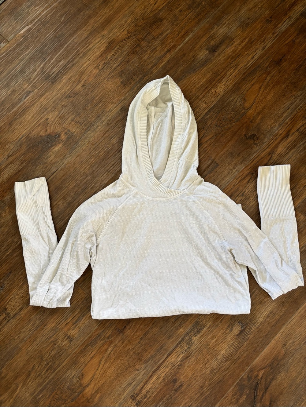 Textured Athletic Hoodie with Thumb Holes